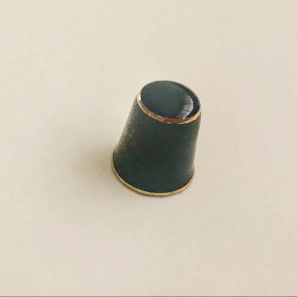 Limoges Castiel France Porcelain Thimble Cobalt and Gold Floral Design - Picture 10 of 16